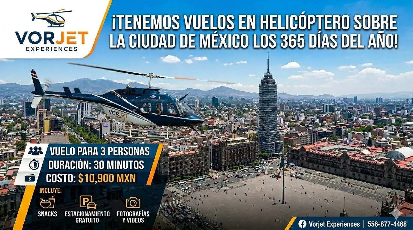 Vuelo en helicóptero sobre Ciudad de México